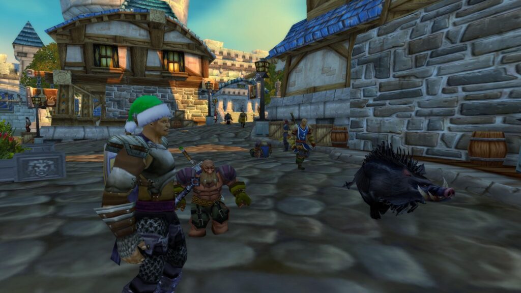 The Stormwind City , Dwarf Hunter with pet